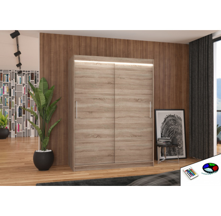 Posuvná skriňa s LED osvetlením DENVER 150 Truffle+Truffle