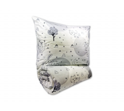 Krepové detské obliečky 140x200, 70x90cm Zvieratká v záhrade