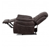 TV a relaxačné kreslo, manuálne polohovateľné, čalúnenie hnedá látka vo vintage dekore k