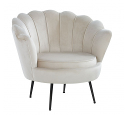 Kreslo velvet béžové /nohy čierne/ LC-032-1