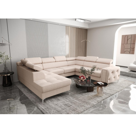 Rohová sedacia súprava ORION MAX I s funkciou spania 225X350X255 cm - béžová, pravá Rohová sedacia súprava ORION MAX I s funkciou spania 225X350X255 cm - béžová, pravá
