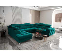 Rohová sedacia súprava ORION MAX I s funkciou spania 225X350X255 cm - tyrkysová, pravá