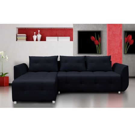 Rohová univerzálna sedacia súprava SARA, Čierna Ekokoža 11