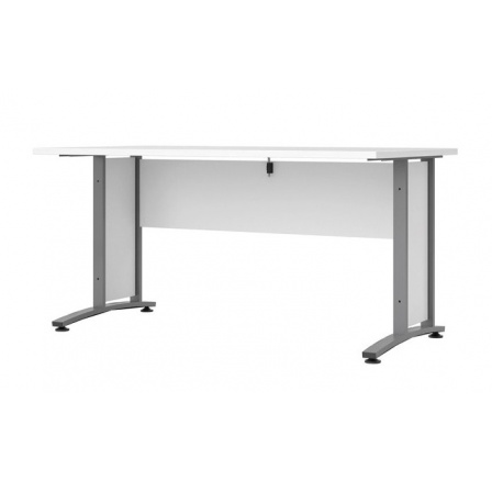 Písací stôl OFFICE 402/437, Biela/Strieborná sivá