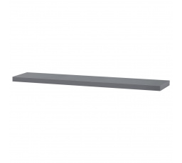 Nástenná polica 120 cm, MDF, sivý vysoký lesk, balená v ochrannej fólii