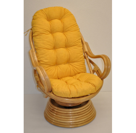 Ratanové hojdacie kreslo Swivel honey cushion žlté zvýraznenia Ratanové hojdacie kreslo Swivel honey cushion žlté zvýraznenia