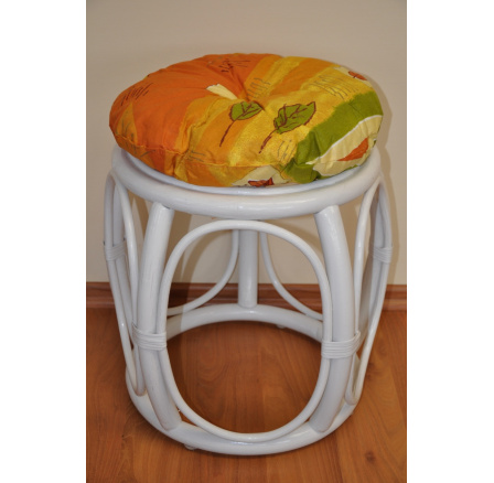 Vankúš na ratanovú stoličku so žltým motívom - priemer 35 cm