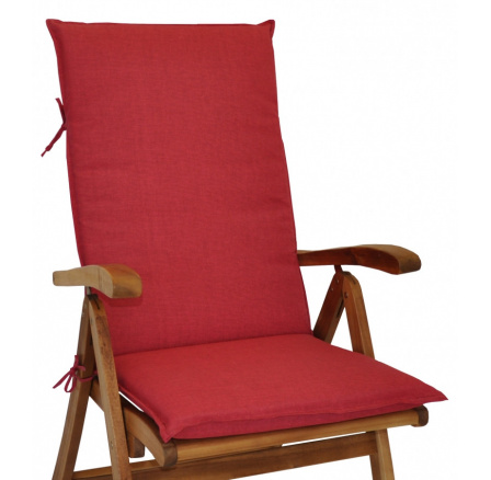 Vankúš pre záhradné kreslo z teakového dreva UNI high - bordová látka