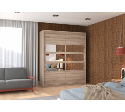 Posuvná skriňa so zrkadlom TOLEDO 180 Truffle+Truffle