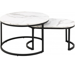 Sada stolíkov Spiro biela oválna