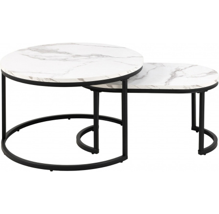 Sada stolíkov Spiro biela oválna