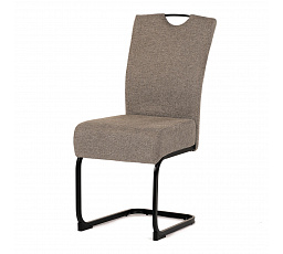 Stolička jedálenská, taštičkové pružiny v sedáku, krémová látka, čierny kov