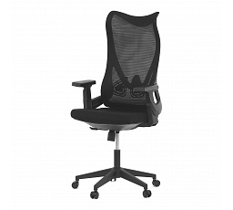 Kancelárska stolička, čierna sieťovina, plastový kríž