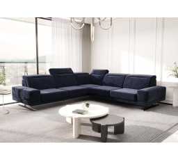 Rohová Kožená sedacia súprava FIORE MAX 265x265 cm - čierna