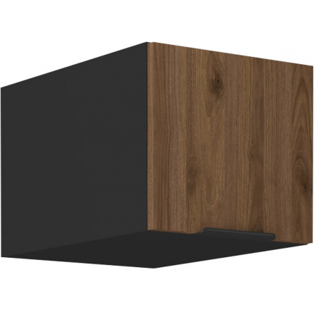 Horná skrinka MONZA - 40 NAGU-36 1F, Čierna mat/Orech