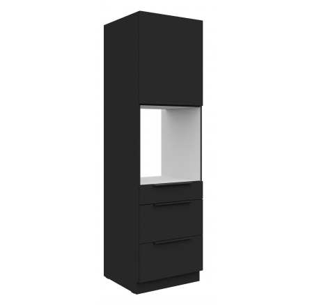 Kuchynská skriňa SIENA - 60 DPS-210 3S 1F, Čierna mat/Čierna mat