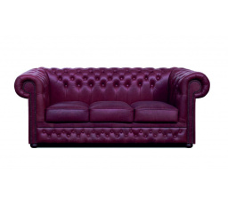 Pohovka Chesterfield Lord 3 koža bordová