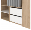 Šatní skriňa HARMONY 173, Jackson hickory/Biela/Sivá