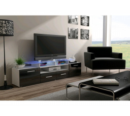 TV komoda EVORA WHITE - čierna