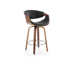 Barová stolička otočná H123, Čierna/Orech