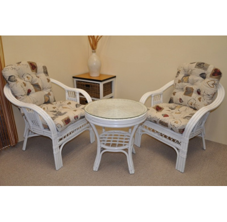 Ratanová sedacia súprava Rio De Janeiro 2+1 s motívom bieleho srdca LOVE