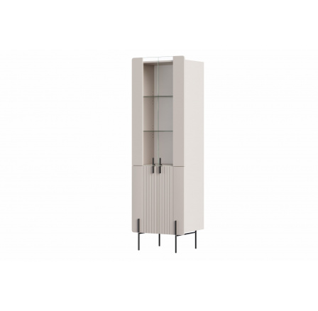 Vitrína Malmi, kašmír / crema bianca / čierne nožičky