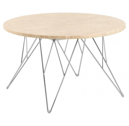 Konferenčný stolík Prunus 80 cm travertín/ chróm