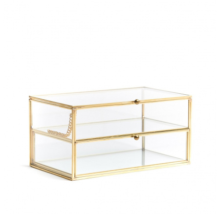 GRAZIA Jewellery box golden 10,5x21x21 cm