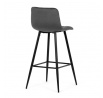 Stolička barová, sivá látka, štvornohá kovová podnož, čierny mat
