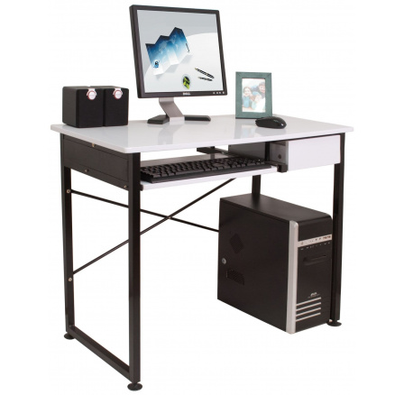 CT-1156 Písací stôl bielo/čierny B5-FX