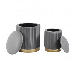 Taburetky sada 2 ks. sivé P4-FXJG