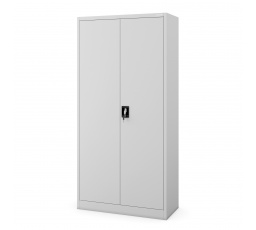 Kovová šatní skriňa s policami DAVID, 900 x 1850 x 450 mm, sivá