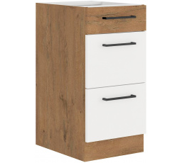 Dolná skrinka VIGO - 40 D 3S BB, Dub Lancelot / Biely lesk