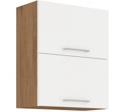 Kuchynská horná skrinka VEGA 60GU72-2F, Dub lancelot/Biely lesk