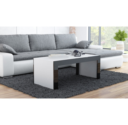 Konferenčný stolík TESS, biela/čierna lamela