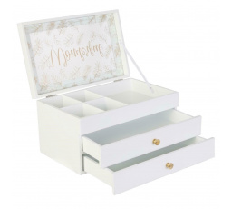 Biela šperkovnica so zásuvkami