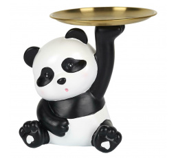 Dekoratívna figúrka organizér Panda so zlatým podnosom