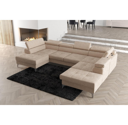 Rohová sedacia súprava TOSCANIA MAX II 170x350x220 - pravá, béžová
