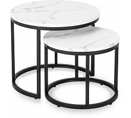 Sada stolíkov DAFNE Biely Mramor
