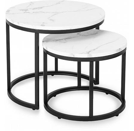 Sada stolíkov DAFNE Biely Mramor