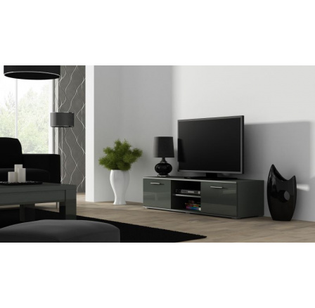 TV komoda SOHO 140, sivá/sivý lesk