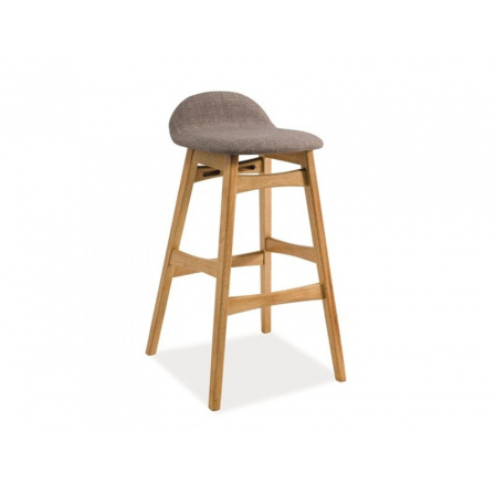 Barová stolička TRENTO sivá / prírodný dub
