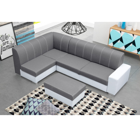 Rohová sedacia súprava MINISTER s Taburetom, Inari 91 + Soft 017, Ľavá