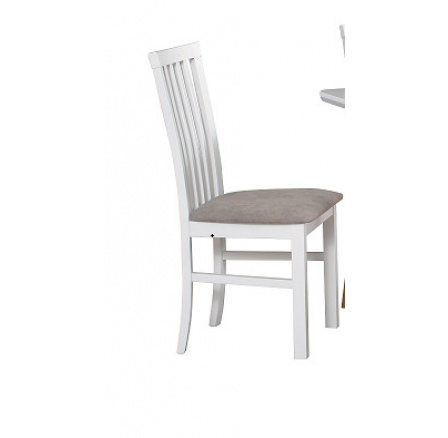 MIA 1 (MILANO 1) - jedálenská stolička biela/látka béžová č. 25X - kolekcia "DRE" (K150-Z)