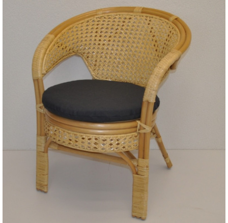 Ratanové kreslo Kina medový vankúš tmavosivé odlesky Ratanové kreslo Kina medový vankúš tmavosivé odlesky