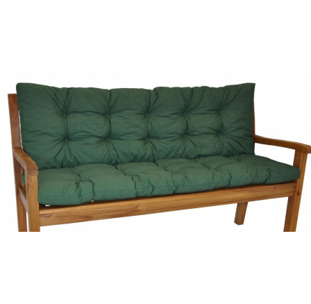 Vankúš na záhradnú lavičku 120 cm - tmavozelená látka