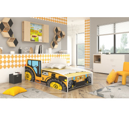 Posteľ s matracom TRACTOR YELLOW 140x70 Žltá
