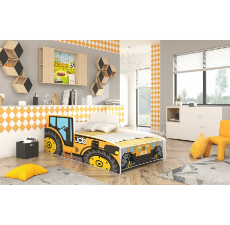 Posteľ s matracom TRACTOR YELLOW 140x70 Žltá