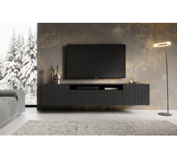 Závesná TV skrinka NOEMI Čierna+Čierna