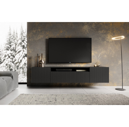 Závesná TV skrinka NOEMI Čierna+Čierna